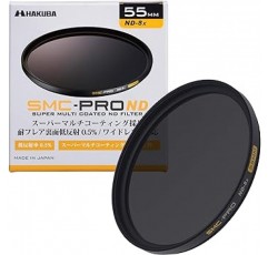 Hakuba AMZCFSMCPND855 HAKUBA 55mm ND 필터 SMC-PRO ND8X 플레어 방지 후면 저반사율 0.5% 얇은 프레임, 일본산