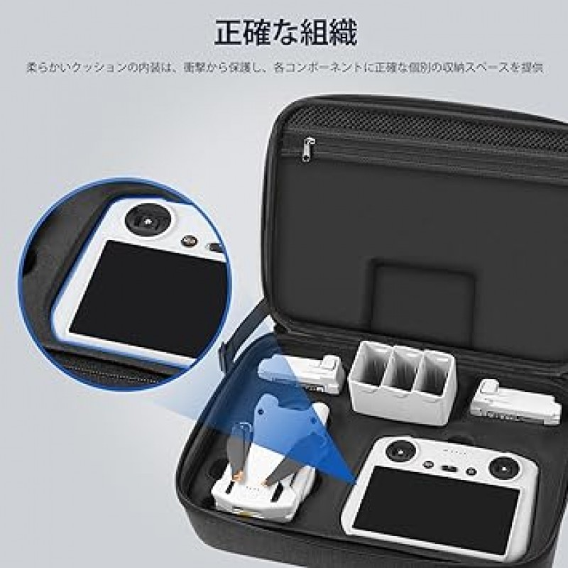 NEEWER Mini 3 Pro 케이스, DJI Mini 3/Mini 3 Pro 드론 RC 컨트롤러와 호환 가능(RC-N1과 호환되지 않음) 충격 방지 방수 하드 보관 케이스 포켓 PB001이 포함된 여행용 숄더백