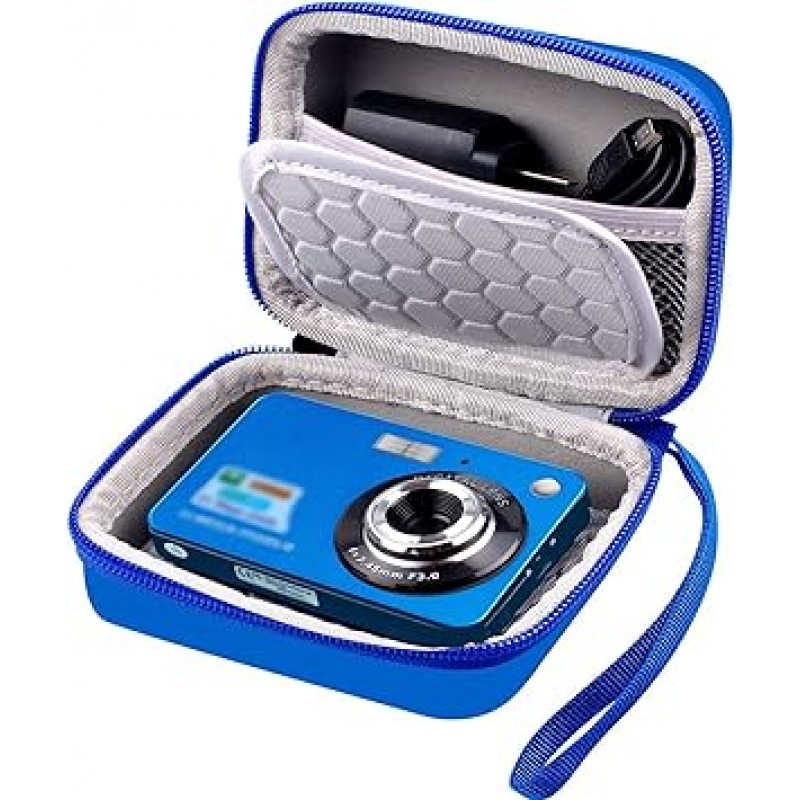 디지털 카메라용 운반 및 보호 케이스, AbergBest 21메가픽셀 2.7인치 LCD 충전식 HD/Canon PowerShot ELPH 180/190/Sony DSCW800/DSCW830 Travel-Blue용 카메라