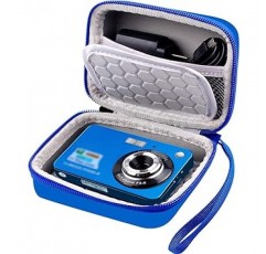 디지털 카메라용 운반 및 보호 케이스, AbergBest 21메가픽셀 2.7인치 LCD 충전식 HD/Canon PowerShot ELPH 180/190/Sony DSCW800/DSCW830 Travel-Blue용 카메라