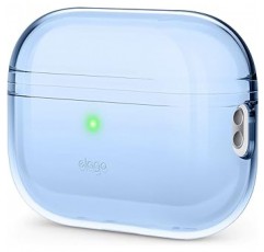 AirPods Pro2용 elago SILICONE 기본 케이스, 투명 커버, 스트랩 구멍, 충격 방지, 투명 케이스, 투명, 긁힘 방지, 낙하 방지, 액세서리, Apple AirPods Pro2와 호환 가능 MQD83J/A Airpods Pro 2 2세대, 아쿠아 블루
