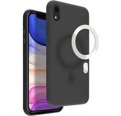 VECI iPhone XR 마그네틱 케이스, MagSafe 액세서리와 호환 가능, 실리콘 소재, 자석 내장 [MagSafe] (iPhone XR, 블랙)