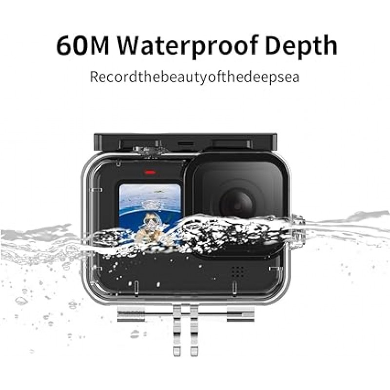 GoPro 용 TELESIN 방수 하우징 케이스 + Hero 11 Mini 10 9 60M 용 3 가지 색상 필터 딥 다이빙 방수 방진 보호 하우징 다이빙 보호 쉘 수중 사진 액세서리