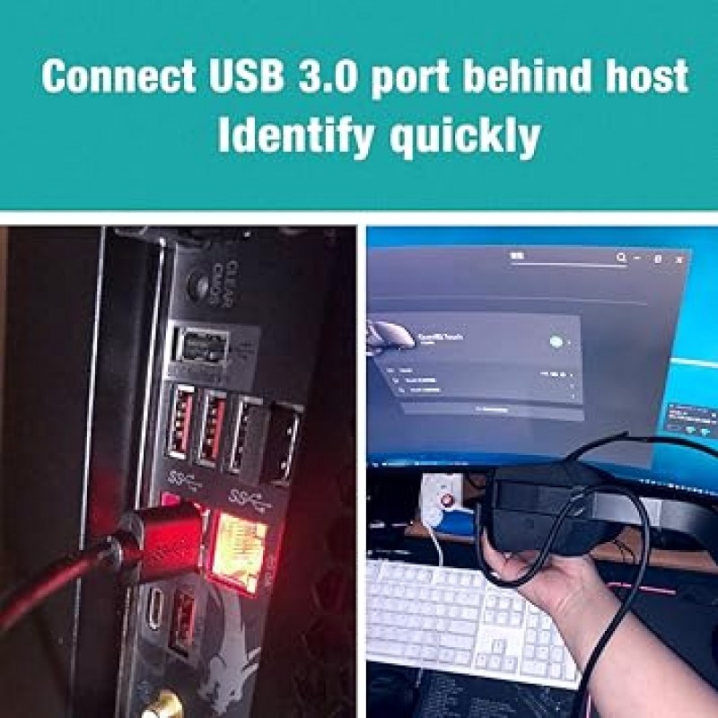 RIAOUR 링크 케이블, Quest2/Quest Pro/Pico 4 액세서리 및 PC/Steam VR과 호환 가능, 고속 PC 데이터 전송, USB 3.0 - USB C 케이블, VR 헤드폰 및 게임용 PC 지원(5M)