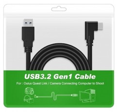 RIAOUR 링크 케이블, Quest2/Quest Pro/Pico 4 액세서리 및 PC/Steam VR과 호환 가능, 고속 PC 데이터 전송, USB 3.0 - USB C 케이블, VR 헤드폰 및 게임용 PC 지원(5M)