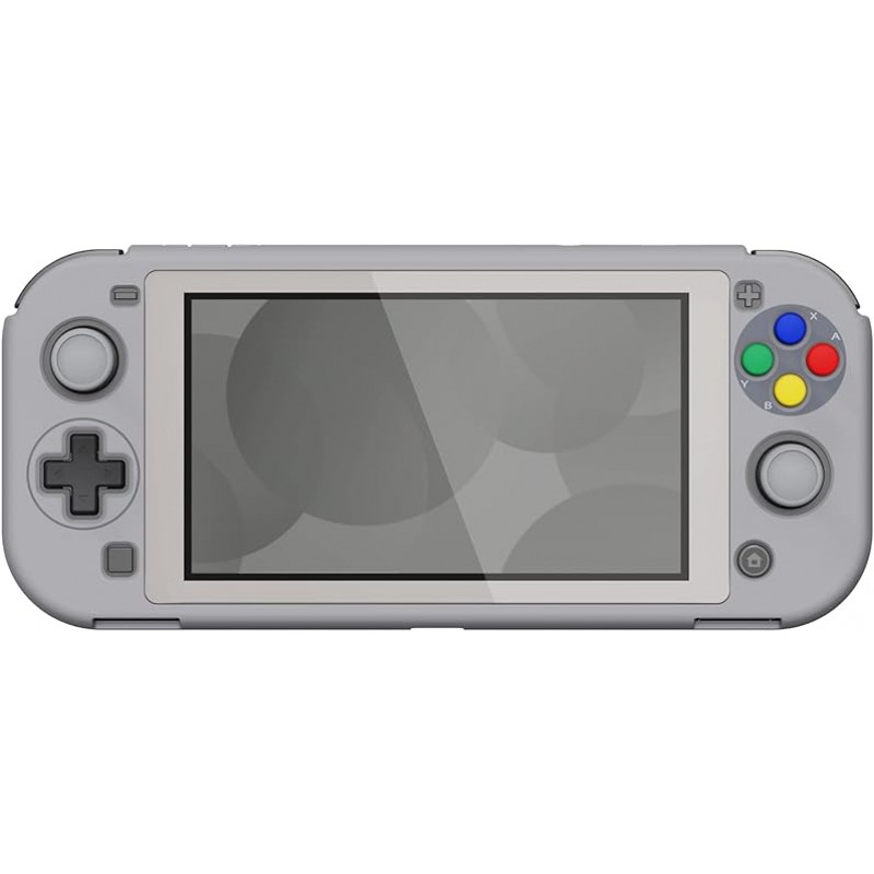 Nintendo Switch Lite용 eXtremeRate PlayVital 보호 쉘, Switch Lite용 하드 쉘 커버, 조이콘 쉘, 유리 필름, 엄지 스틱 그립 캡 및 버튼 캡 포함 [SFC SNES 클래식 EU 스타일]