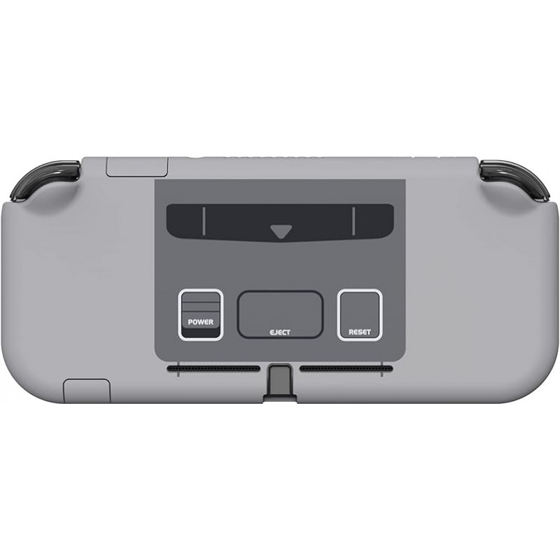 Nintendo Switch Lite용 eXtremeRate PlayVital 보호 쉘, Switch Lite용 하드 쉘 커버, 조이콘 쉘, 유리 필름, 엄지 스틱 그립 캡 및 버튼 캡 포함 [SFC SNES 클래식 EU 스타일]