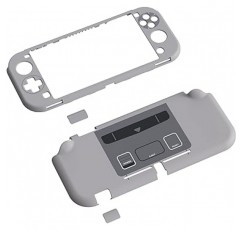 Nintendo Switch Lite용 eXtremeRate PlayVital 보호 쉘, Switch Lite용 하드 쉘 커버, 조이콘 쉘, 유리 필름, 엄지 스틱 그립 캡 및 버튼 캡 포함 [SFC SNES 클래식 EU 스타일]
