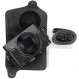 PowerShot SX720 HS / SX730 / SX740용 kinokoo 카메라 케이스 어깨끈이 있는 PU 가죽 완전 보호 삼각대 구멍(검은색)