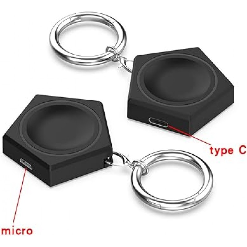 (미드보울)(1PCS) Google Pixel Watch 무선 시계 충전기 변환기 어댑터 Pixel Watch와 호환 가능 Pentagon Shape Type-C 및 마이크로 듀얼 포트 플러그 변환기 Pixel Watch와 호환되는 마이크로 고속 충전(검은색)