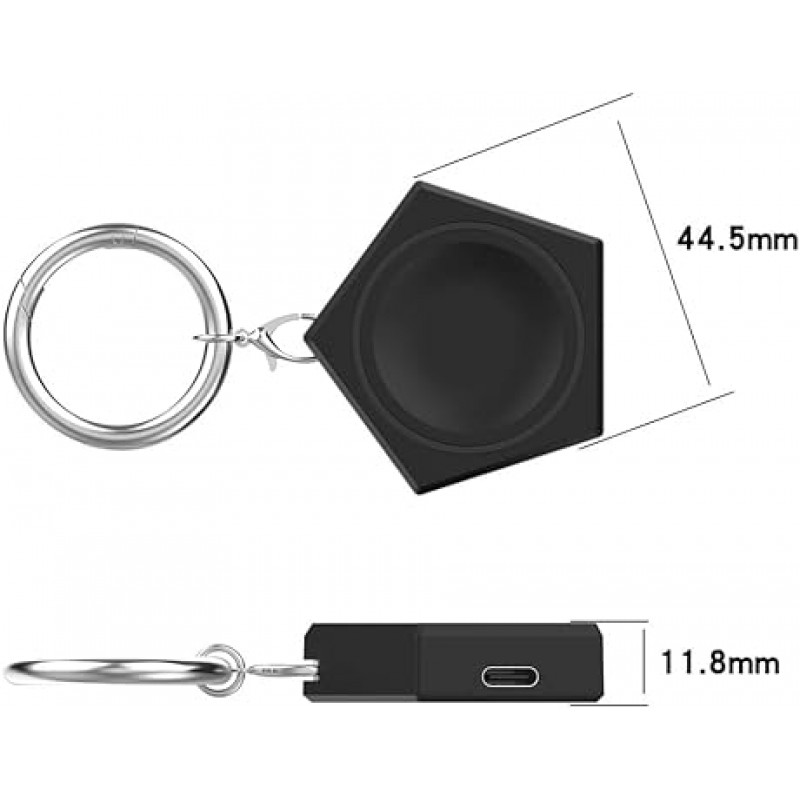 (미드보울)(1PCS) Google Pixel Watch 무선 시계 충전기 변환기 어댑터 Pixel Watch와 호환 가능 Pentagon Shape Type-C 및 마이크로 듀얼 포트 플러그 변환기 Pixel Watch와 호환되는 마이크로 고속 충전(검은색)