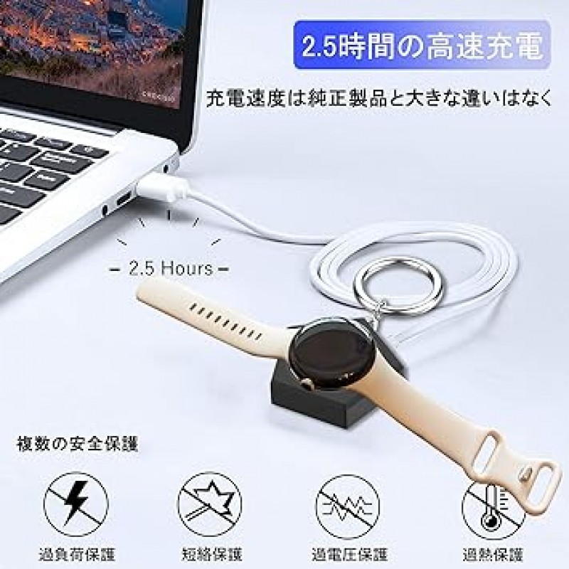 (미드보울)(1PCS) Google Pixel Watch 무선 시계 충전기 변환기 어댑터 Pixel Watch와 호환 가능 Pentagon Shape Type-C 및 마이크로 듀얼 포트 플러그 변환기 Pixel Watch와 호환되는 마이크로 고속 충전(검은색)