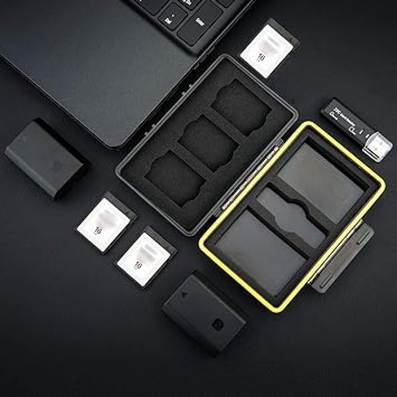 JJC(Nikon 배터리 2개 + XQD 카드 3개), XQD 카드 3개, Nikon EN-EL15, EN-EL15a, EN-EL15b 등용 배터리 2개(크기 59 x 39 x 20mm) , 배터리 케이스, Nikon Z6 Z7 D850 D7500 D810A D810 D810 800 D 800E D750 D610 D500 D7200 D7100 D7000 및 기타 카메라에 적합