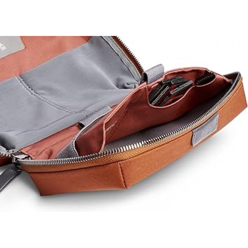 전자제품 액세서리(전원 은행, 충전기, 케이블, 이어폰)용 Bellroy Tech Kit 지퍼 파우치, 브론즈, 지퍼