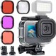 YALLSAME 방수 케이스 GoPro HERO 12 HERO 11 HERO 10 HERO 9 블랙 필터 4개 & 확장 어댑터 포함 59피트 수중 다이빙 보호 하우징 Go Pro 12 11 10 9 스쿠버 다이빙 스노클링 서핑용