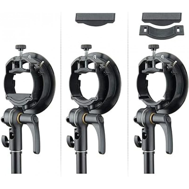 Godox S2 S 브래킷 Godox V1 시리즈 V860II 시리즈 TT350 시리즈 AD400Pro AD200Pro 시리즈용 Bowens 마운트가 있는 플러시 브래킷 Flashing Bowens Mount 플러시 Snoot Softbox 반사판 미용 접시