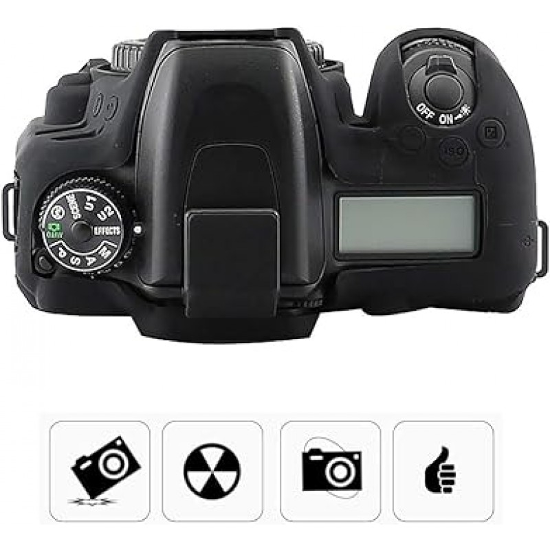 CHICIRIS 실리콘 카메라 보호 케이스, 카메라 보호 케이스, 실리콘 카메라 케이스, Nikon D5500용 검정색 내구성 미끄럼 방지 Nikon D5600
