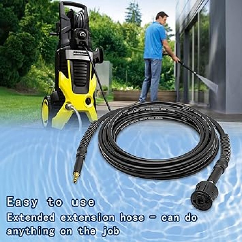 ZUASE Karcher 연장 호스 15m(49.2ft) Karcher 고압 세척기 K 시리즈(빠른 연결 모델용) Karcher 호스 세차 호스 고압 K2 K3 K4 K5 K6 K7