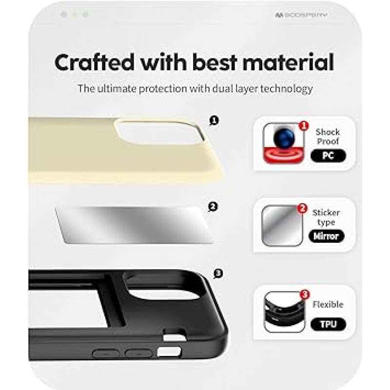 Goospery iPhone 12 Pro Max (6.7 inches) 케이스 후면 카드 수납 마그넷식 범퍼 커버 (화이트) IP12PM-MDB-WHT