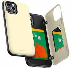 Goospery iPhone 12 Pro Max (6.7 inches) 케이스 후면 카드 수납 마그넷식 범퍼 커버 (화이트) IP12PM-MDB-WHT