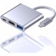 USB Type C HDMI 어댑터, 2023 고성능 버전, USB-C 허브, Type-C - HDMI 변환기 어댑터, 1080P, 4K 해상도, TV 출력, UHD 변환기, 100W Type C 고속 PD 충전 포트, USB 3.0 고속 포트, 3 -in-1 변환기 어댑터, Matebook, MacBook Pro, MacBook Air, iPad Pro, Galaxy S11, Note10, 스위치, USB C 장치(실버)와 호환 가능