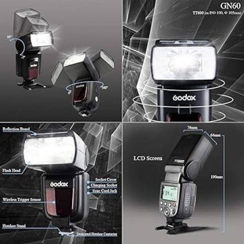 Godox 공인 대리점 및 일본어 설명서(영어 미보장) GODOX TT600 클립온 스트로브 가이드 번호 60 플래시 스피드라이트 Canon, Nikon, Fuji, Pentax, Olympus(TT600) 등 디지털 카메라와 호환 가능 [병행 수입]