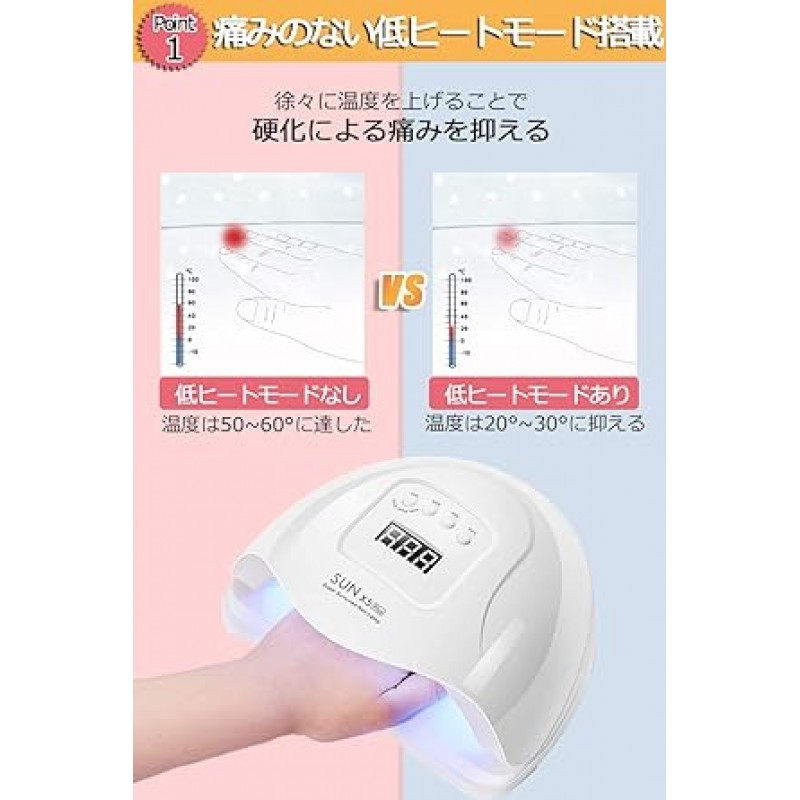 TENGEE UV 라이트, 수지용, 경화 라이트, 네일 라이트, UV 파장 조사 강도, 80W, 무통, 저열 기능, 4가지 타이머 설정, 자동 센서, 듀얼 UV/LED 광원, 사용 설명서 포함(영어 미보장)
