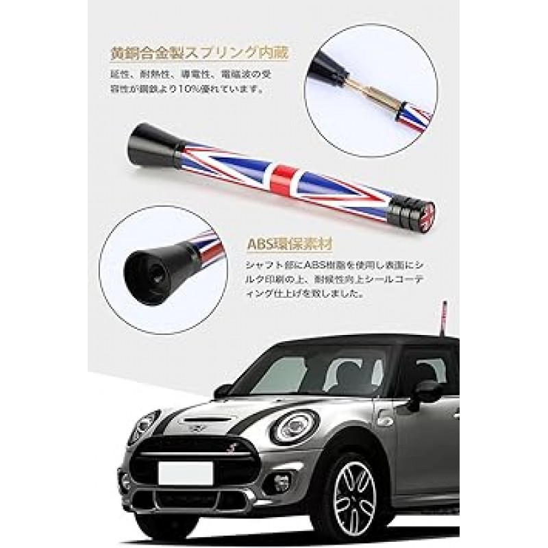 MINI Cooper 안테나 MINI BMW 범용 헬리컬 짧은 안테나 FM A 라디오 자동차 유니온 잭/블랙 유니온/체크/레인보우/카본 4.25