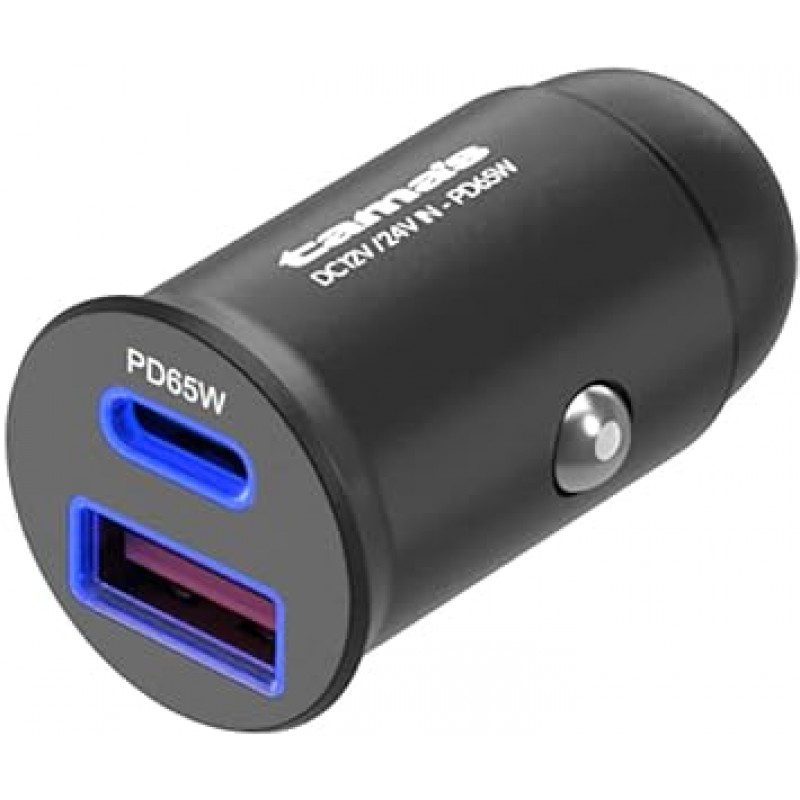 KP147UC 2023 차량용 충전기, 65W, PD 호환, GaN(질화갈륨), 액세서리 소켓, 콤팩트, USB-C 포트 1개, USB-A x 1포트, 노트북, 태블릿, 초고속 충전