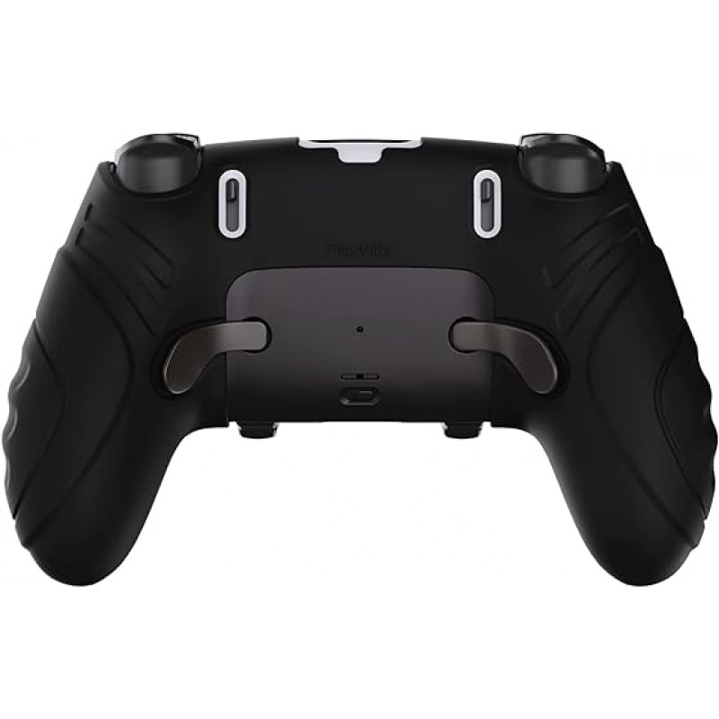 PlayVital PS5 Edge 컨트롤러용 인체공학적 미끄럼 방지 실리콘 커버 케이스, 엄지 그립 캡이 있는 PS5 Edge 무선 컨트롤러용 부드러운 고무 보호 스킨 [Guardian Edition-Black]