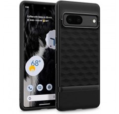 Caseology Pixel 7 케이스, TPU, 프리미엄 3D 패턴, Google Pixel 7과 호환되는 벌집형, 커버, PC 바, 미국 군사 표준 인증, 충격 방지, 내구성, 시차 - 무광 블랙