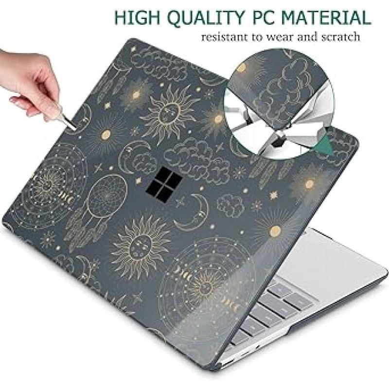 SUROCASE Microsoft Surface Laptop Go 2 Go 1 12.4인치 케이스(2020-2022 출시) 모델 1943 플라스틱 하드 케이스 화면 보호기 + 키보드 커버 + 먼지 플러그, 우주 공간