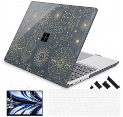 SUROCASE Microsoft Surface Laptop Go 2 Go 1 12.4인치 케이스(2020-2022 출시) 모델 1943 플라스틱 하드 케이스 화면 보호기 + 키보드 커버 + 먼지 플러그, 우주 공간