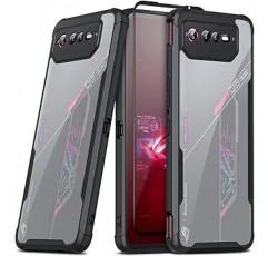 ROG Phone 6 케이스, ROG Phone 6 Pro 케이스, 에어 트리거 호환, 에어백이 내장된 군용 수준 보호 카메라 보호 장치, 충격 방지, 긁힘 방지, 9D 강화 유리 파일(투명 및 ROG 6)