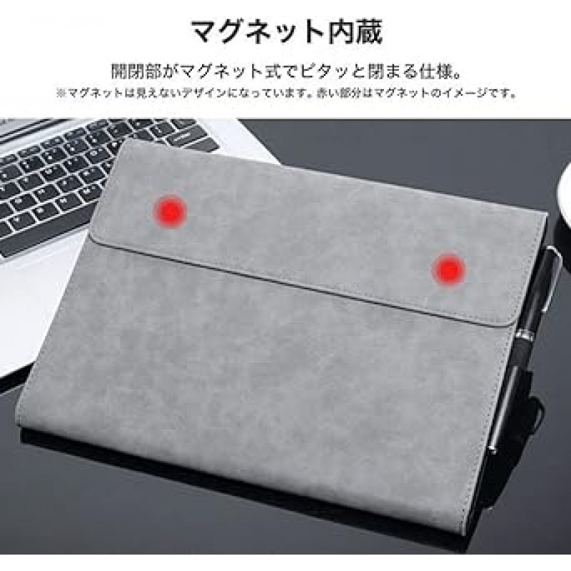 Surface Pro 7 Pro7+ Pro 6 Pro 5 Pro 4 커버, 세련된 보호 케이스, 귀여운, 충격 방지, 액세서리, 스타일러스 홀더, 노트북형 가죽 케이스, 파우치 백, 키보드 보관 케이스 스탠드 보호 커버, 무광택, 빨간색