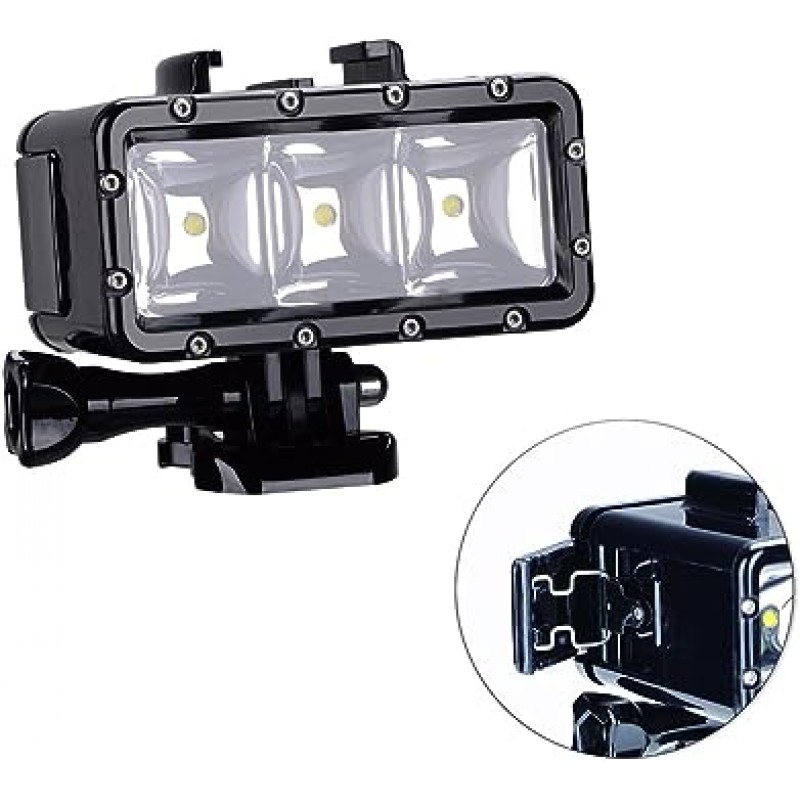 Suptig LED 비디오 조명 Xshot 조광 가능 45m 방수 Gopro 카메라
