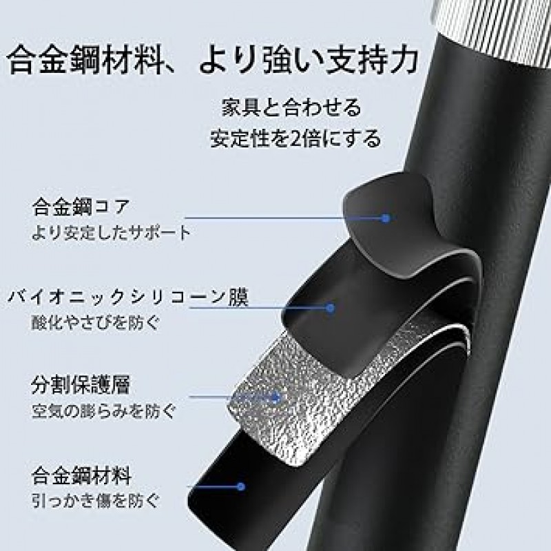 AGUPERFIT 프로젝터 스탠드, 19.7 - 49.2인치(50 - 125cm), 각도 조절 가능, 금속 구조, 받침대, 견고한 안정성, 적재 용량 11.0 - 15.4파운드(50 - 125cm), 텔레스코픽 바닥