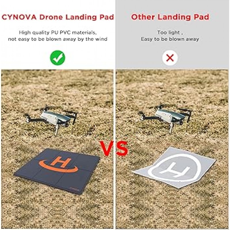 CYNOVA Mini 3 Pro/Air 3 드론 헬기장 50cm DJI Mini 2 랜딩 패드 헬기장 내구성이 뛰어난 방수 드론 착륙 매트 접이식 양면 DJI Air 2S/Mavic 3/Mavic Air 2/Mavic 2 Pro 등과 호환 가능