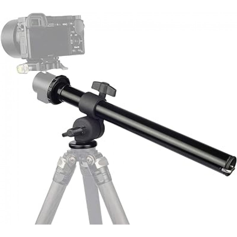FOTOBETTER 카메라 삼각대 붐 암, 외부 다중 각도 센터 컬럼 연장 암, 연장 폴, 고정 및 접이식 및 조절 가능한 높이, 틸트 회전, 매크로 사진, 오버헤드 사진, 클로즈업(BA-A25)