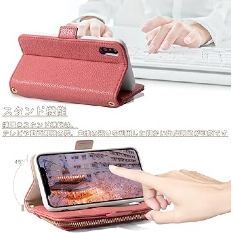 LanFly iPhone 15 Plus 케이스 노트북형 iPhone 15 Plus 케이스 iPhone 15 Plus 지갑형 모바일 커버 심플한 지퍼 동전 지갑 타원형 거울이 있는 iPhone 15 Plus 노트북 케이스 스타일리시한 스마트폰 귀여운 어버이날 선물 패션 충격 방지 iPhone 15 Plus 케이스 노트북형 카드 수납 귀여운 Aifon 15 플러스 지갑형 여성 기질 우아한 선물 대각선 어깨끈(길이 조절 가능) 아이푸 15 플러스 케이스 노트