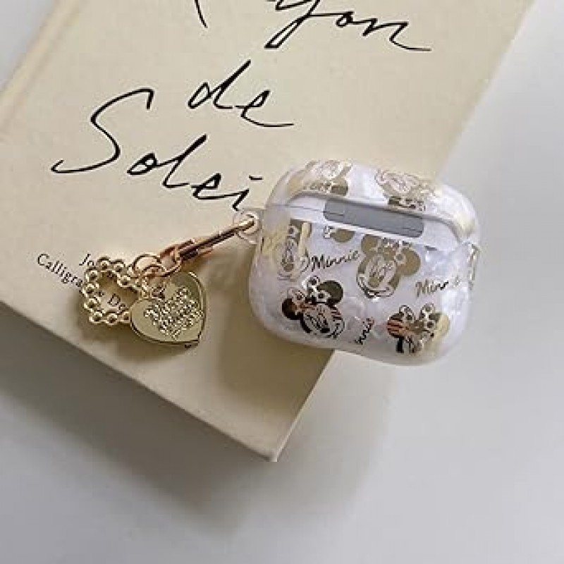 AirPods Pro 케이스, Air Pods Pro 케이스, 디즈니 캐릭터 보호 케이스, 미키 마우스 보호 커버, Meeky Minnie 보관 케이스, 모든 모델과 호환 가능, 카라비너, 키체인, 카라비너, 스포츠, 분실 방지(Style2, AirPods Pro용)