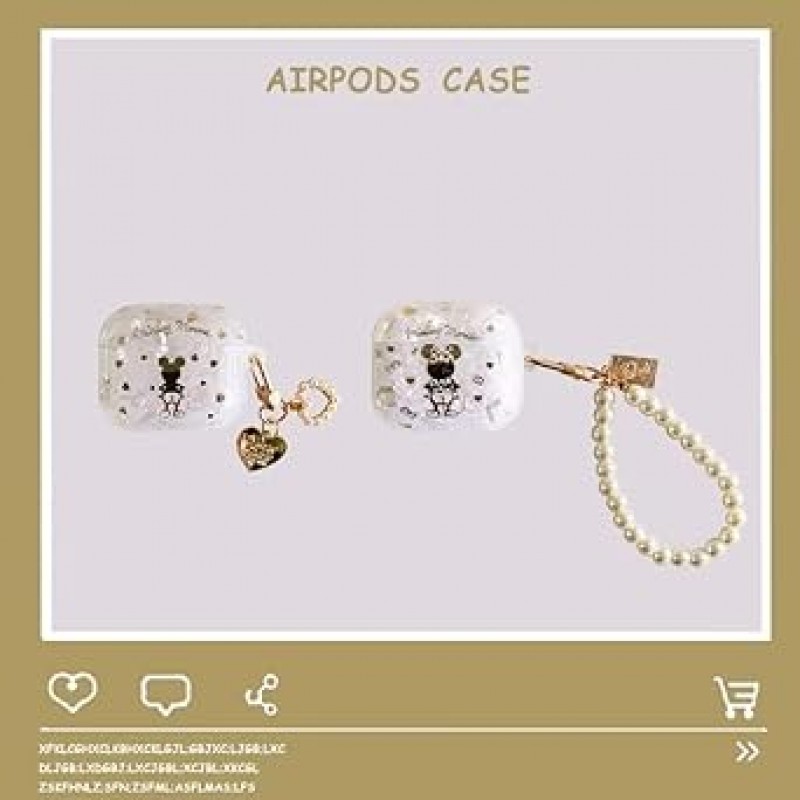 AirPods Pro 케이스, Air Pods Pro 케이스, 디즈니 캐릭터 보호 케이스, 미키 마우스 보호 커버, Meeky Minnie 보관 케이스, 모든 모델과 호환 가능, 카라비너, 키체인, 카라비너, 스포츠, 분실 방지(Style2, AirPods Pro용)