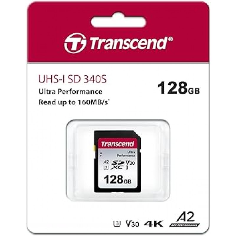 Transcend SDXC 카드 128GB UHS-I U3 V30 A2 TS128GSDC340S