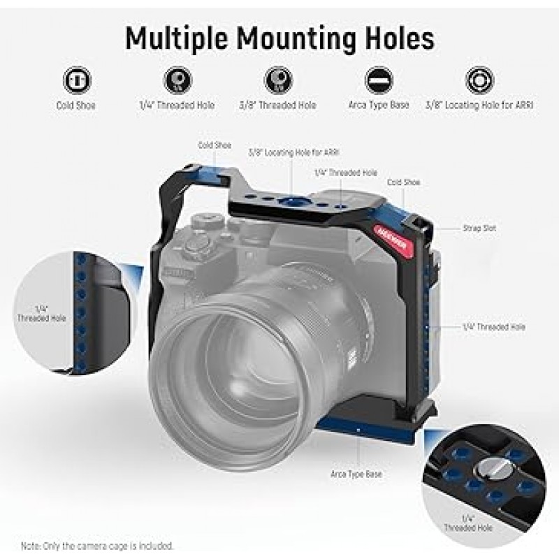 NEEWER a7R V/a7R IV/a7R IV/a7S III/a1 알루미늄 합금 비디오 카메라 리그용 전체 카메라 케이지 DJI RS 안정기 CA004용 전체 액세스 Arca 유형 QR 베이스 퀵 스위치