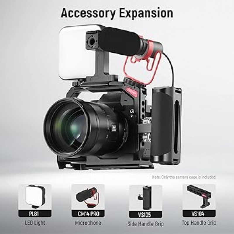 NEEWER a7R V/a7R IV/a7R IV/a7S III/a1 알루미늄 합금 비디오 카메라 리그용 전체 카메라 케이지 DJI RS 안정기 CA004용 전체 액세스 Arca 유형 QR 베이스 퀵 스위치