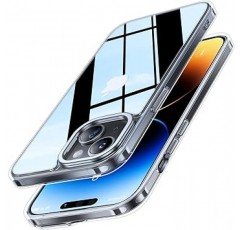 TORRAS iPhone 15 케이스, 강화 유리 스탠드, 다이아몬드 등급 충격 방지, 황변 방지, 9H 경도, 미군 MIL 스탠드, 충격 방지, 얇은, 렌즈 보호, 투명