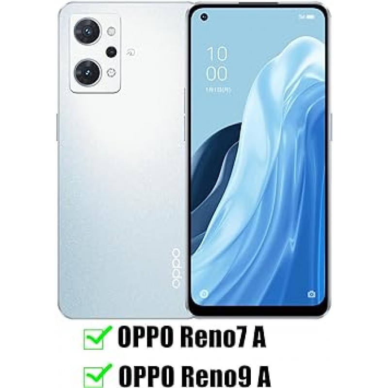 Oppo Reno7 A/OPPO Reno9 A 케이스, 노트북형, 얇은, 카드대금 보관함, 충격 방지, 지갑 커버, 레드