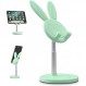 스마트폰 스탠드, 데스크탑 스탠드, 귀여운 토끼 홀더, 조절 가능, 스마트폰 스탠드와 호환 가능, iPhone, iPad, Kindle, Nintendo Switch 등용(녹색)