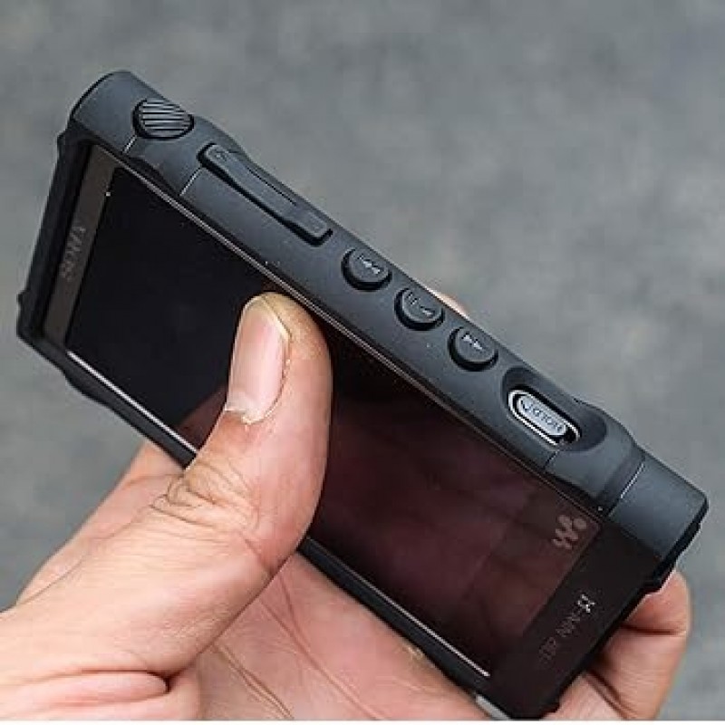 FATBEAR Sony NW A55 케이스와 호환 가능, Sony Walkman NW-A55HN A56HN A57HN A50 A55 A56 A57 헤비 듀티 충격 방지 미끄럼 방지 방진 갑옷 케이스 커버(검은색)와 호환 가능