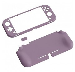 Nintendo Switch Lite용 PlayVital ZealProtect 보호 쉘, Switch Lite용 인체공학적 하드 쉘, 조이콘 쉘, 유리 필름, 사무라이 커버, 버튼 캡 포함 [다크 그레이 바이올렛]